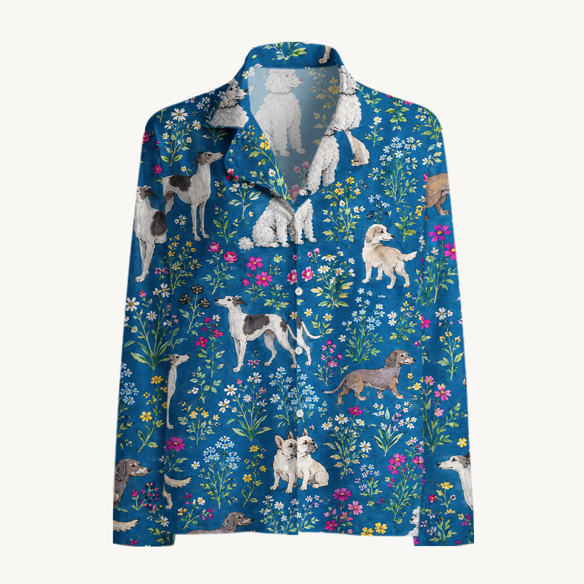 Dogs & Wildflowers Long Sleeves Pajama Sets
