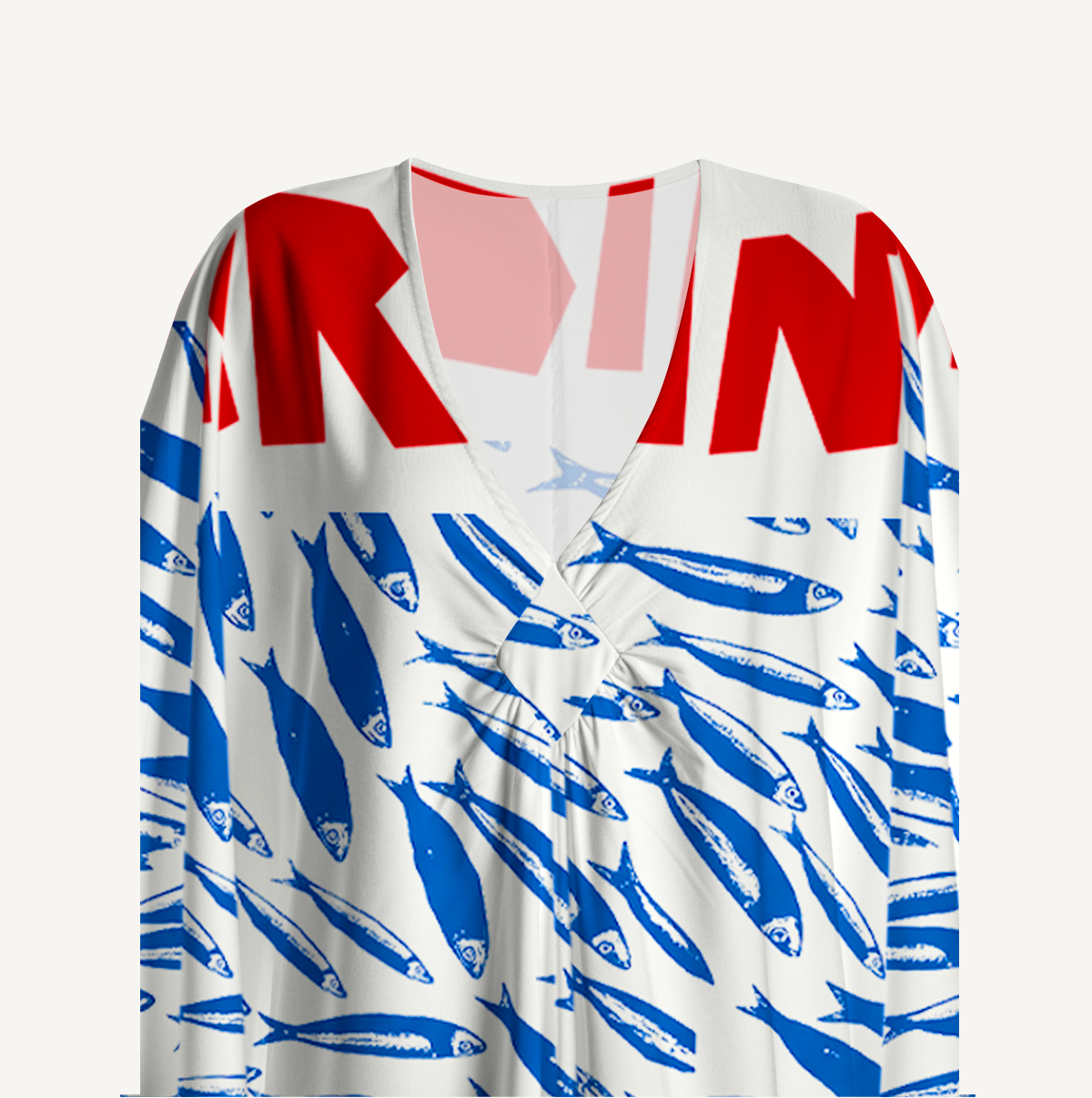 Blue Sardine & Fresh Kimono Sleeve Kaftan Dress