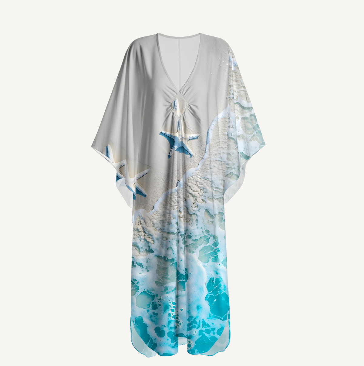 Starfish by the Shore Kimono Sleeve Kaftan Dress
