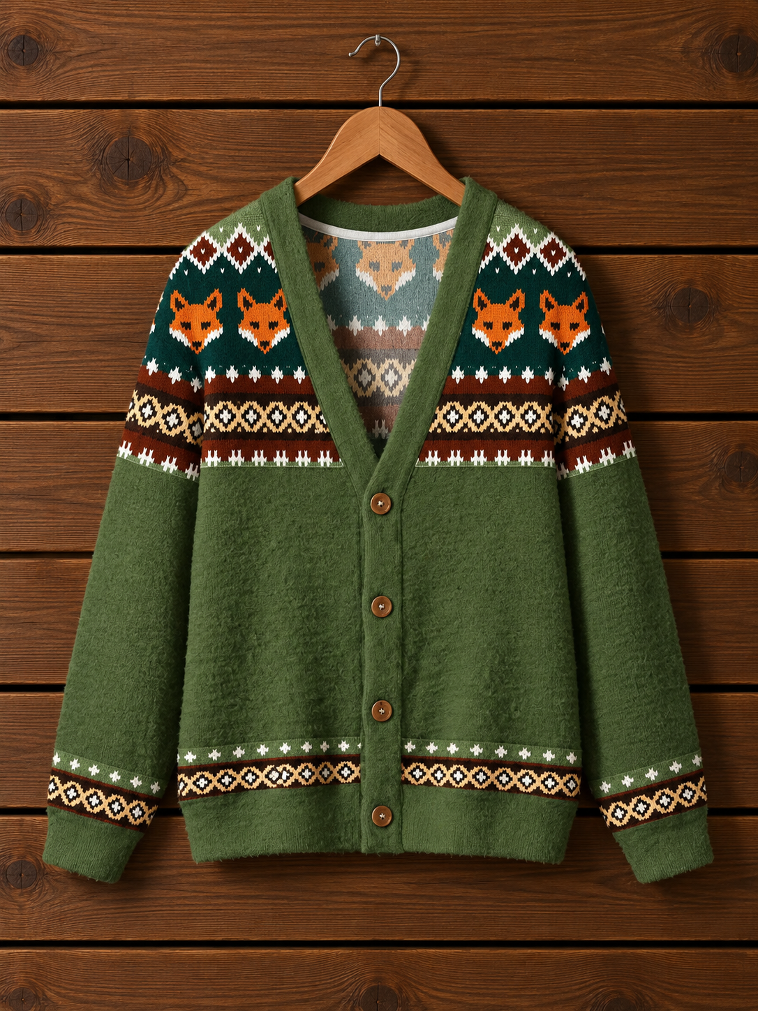Forest Fox Floral Cardigan Sweaters