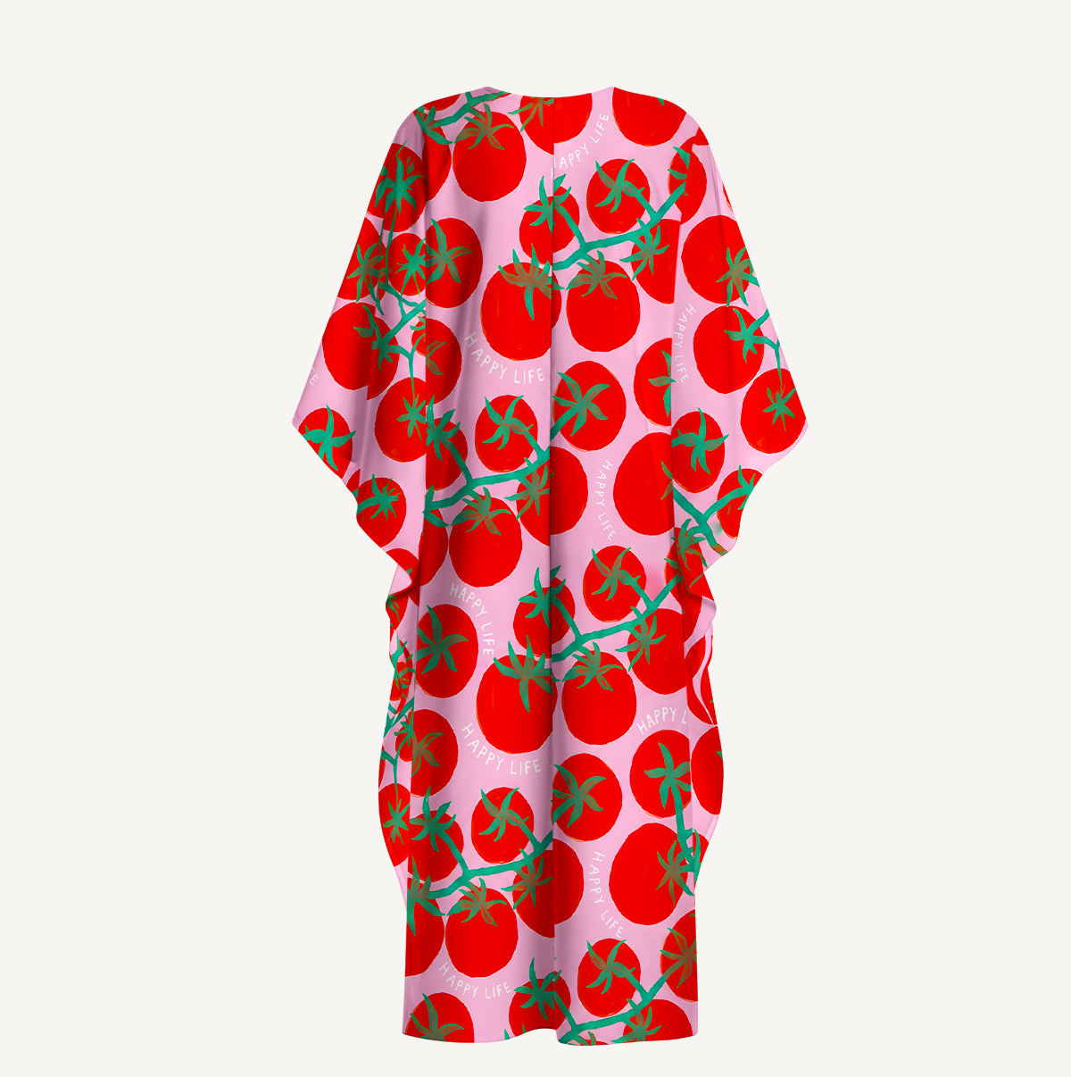 Tomato Garden Delight Kaftan Maxi Dress