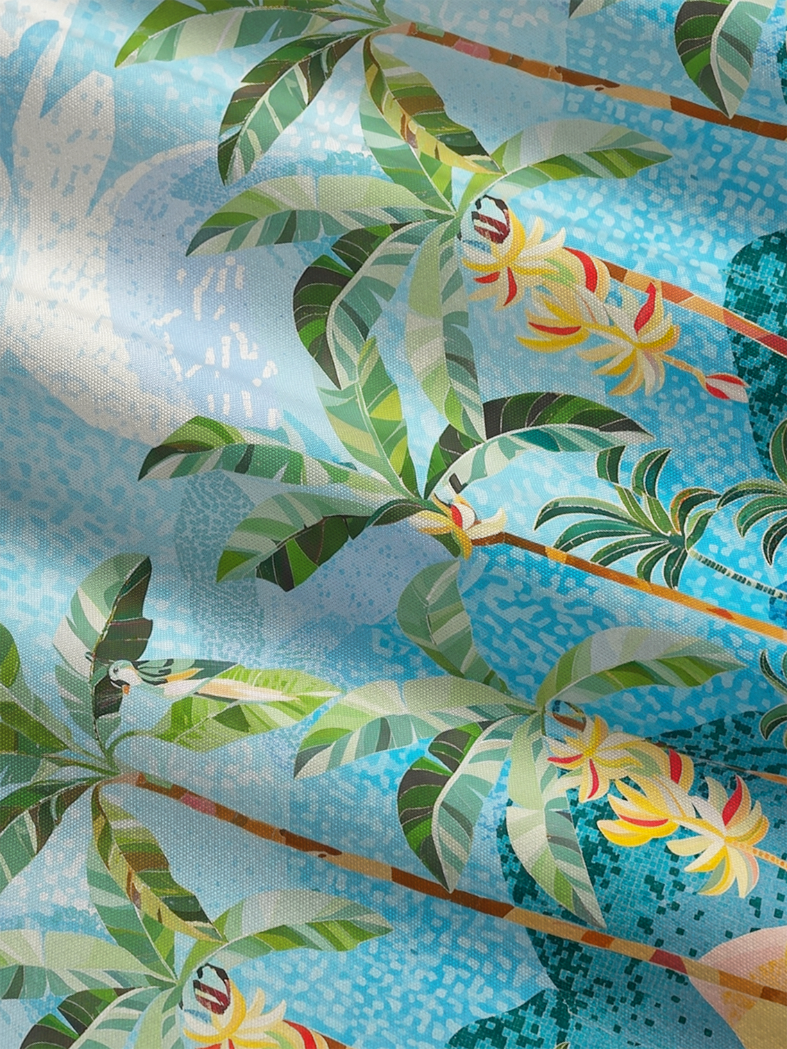 Rainforest Palm Tree Bow Strap Maxi Dress