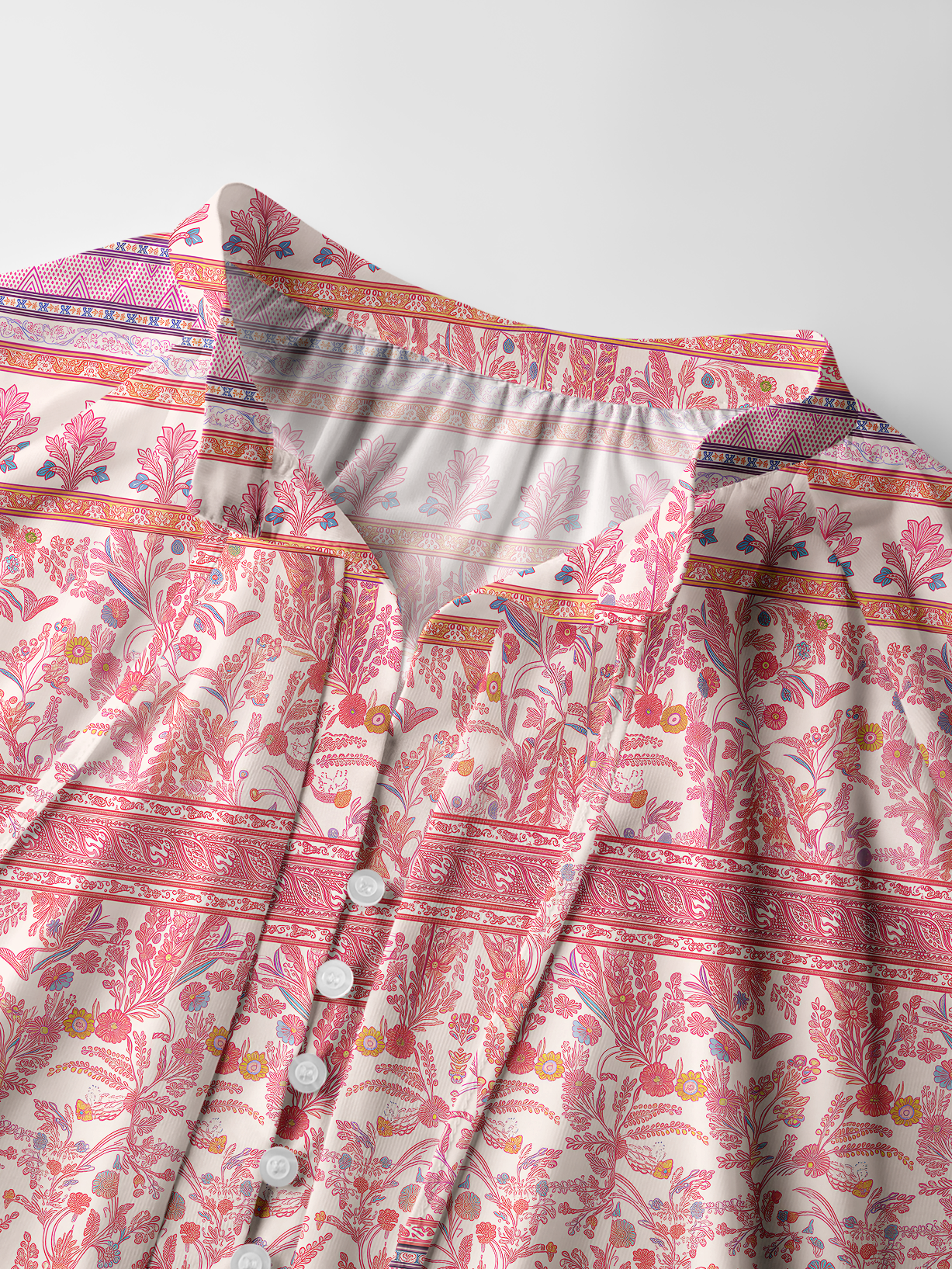 Rosewood Vintage Garden Print Boho Long Sleeve Tie‑Neck Blouse