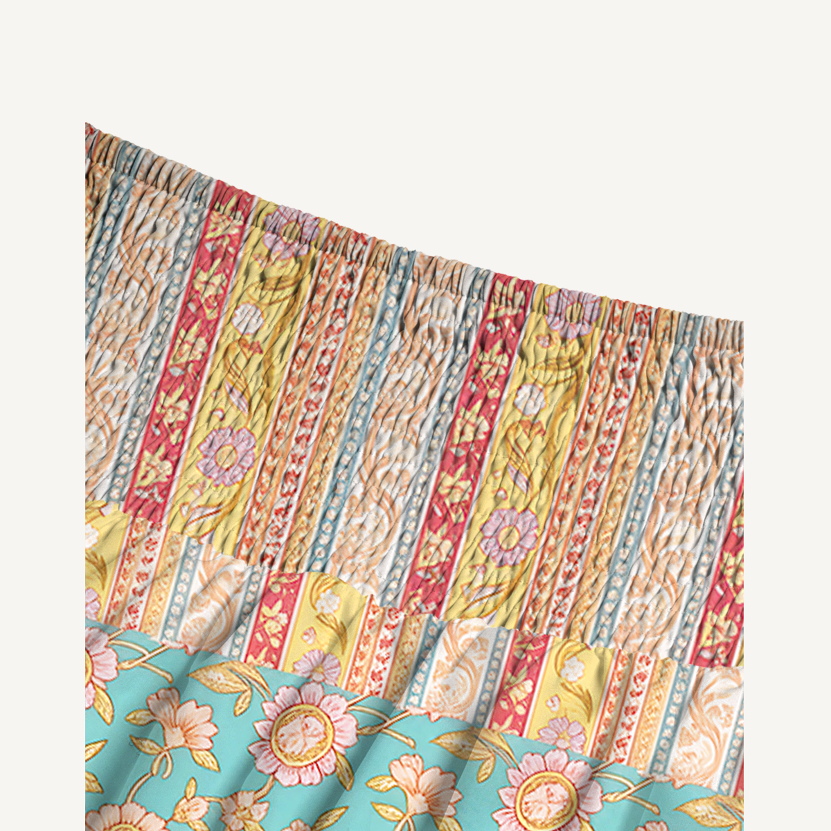 Paisley Inspired Pattern Convertible Maxi Skirt & Strapless Dress