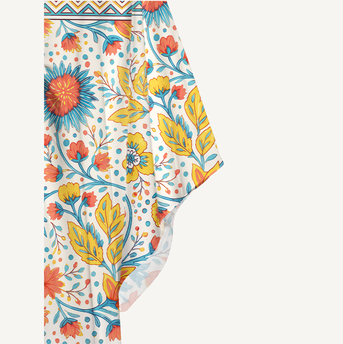 Moroccan Garden Pattern Soft Kaftan Maxi Dress