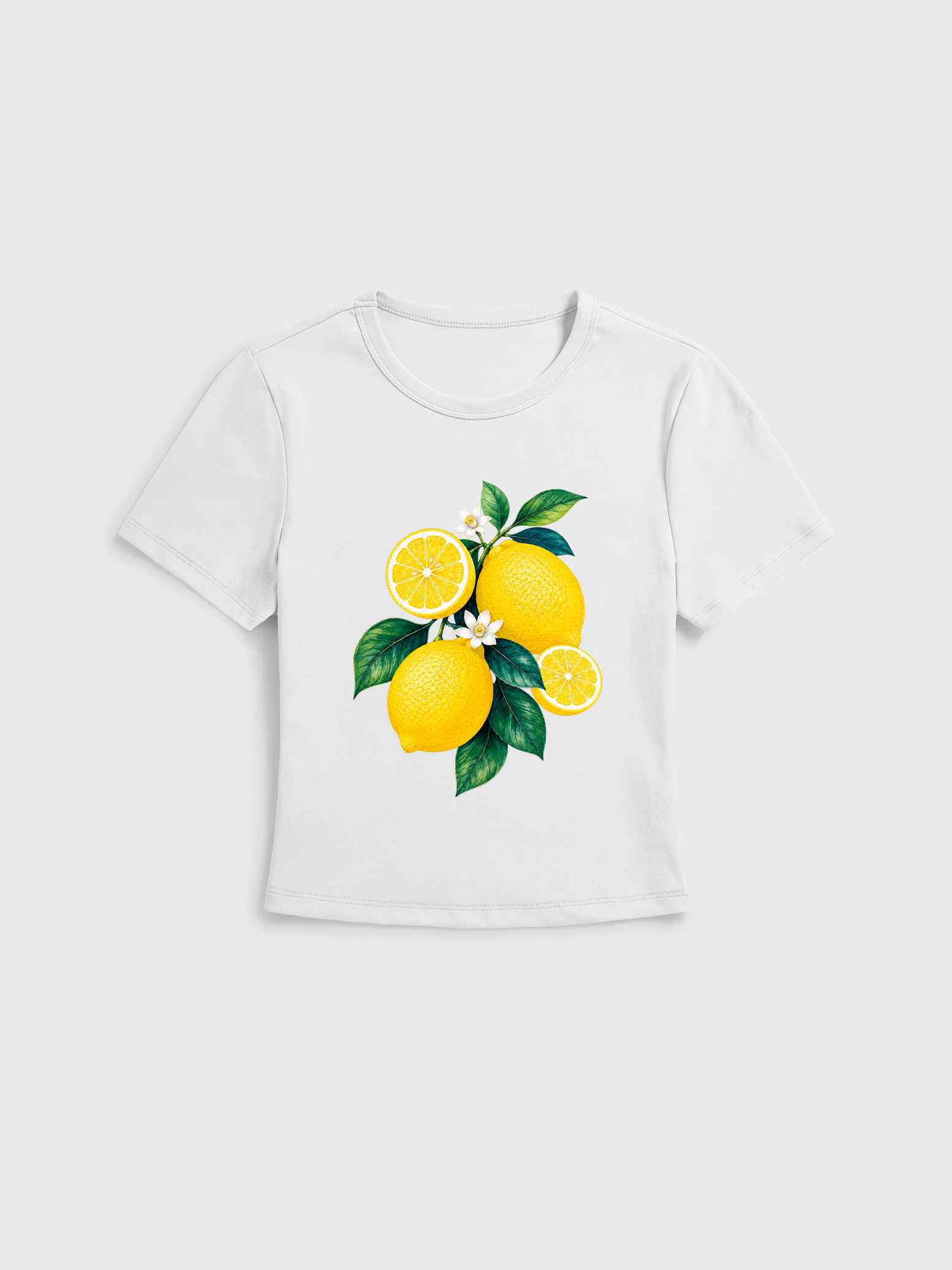 Mediterranean-style tiles with lemon patterns Baby Tee Womens