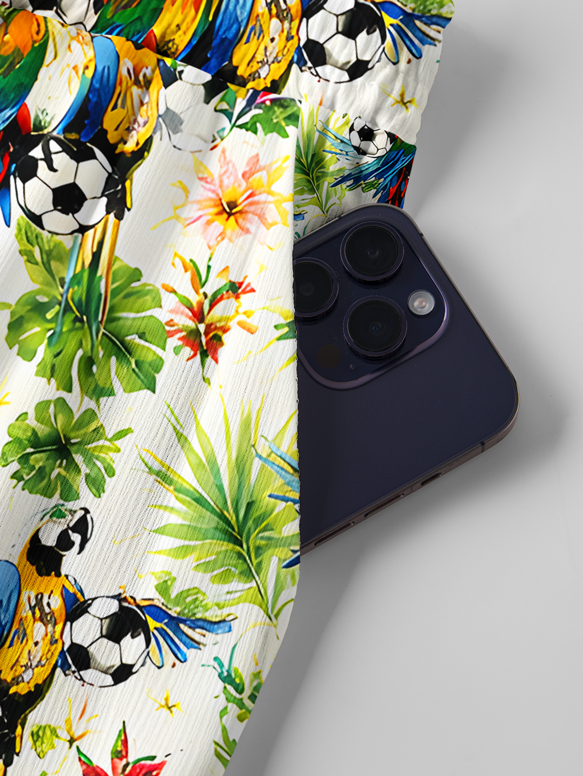 Tropical Parrot Football Garden Wide Leg Tie Waist Pants With Pockets