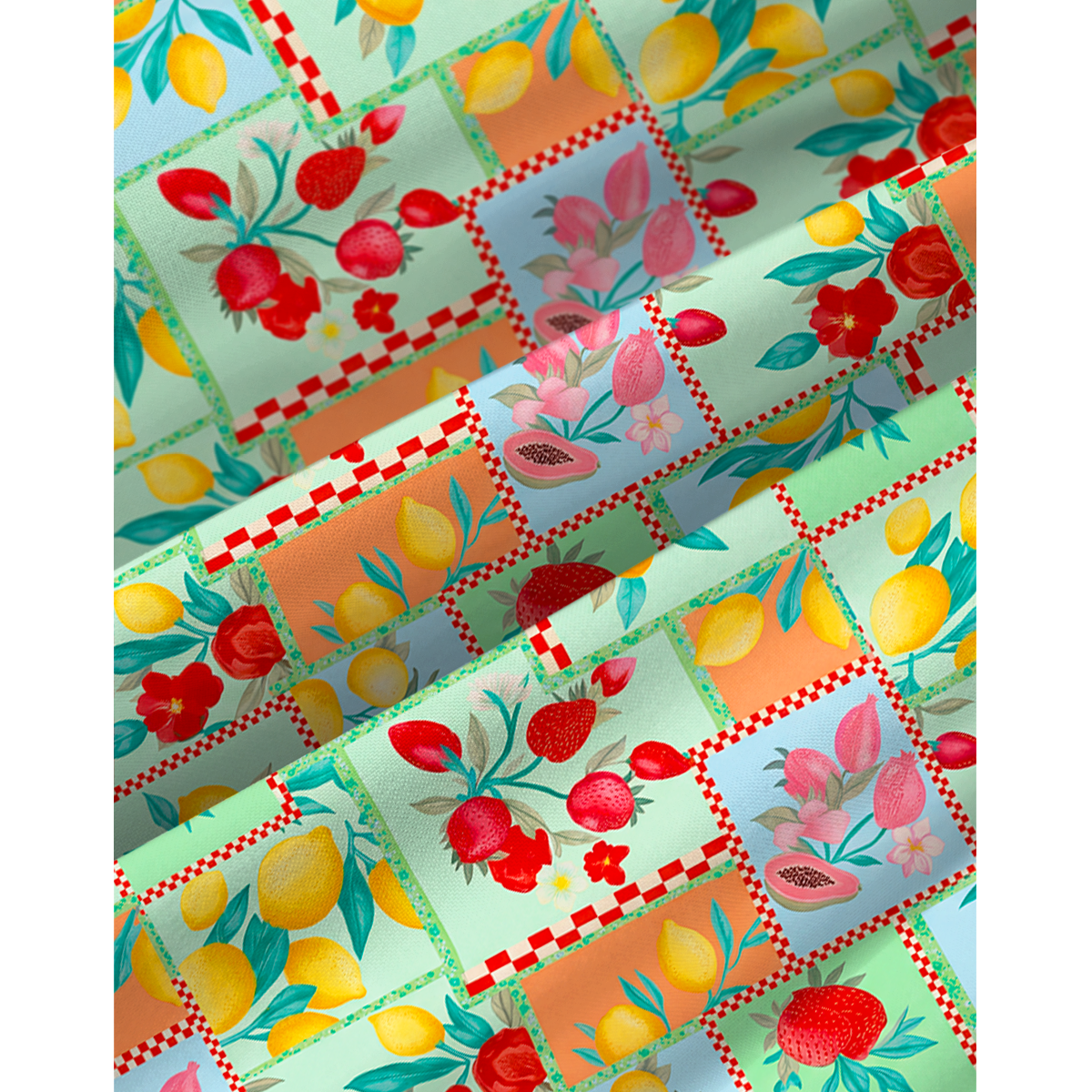 Fruit Party Vacation Print Spaghetti Strap Mini Dress