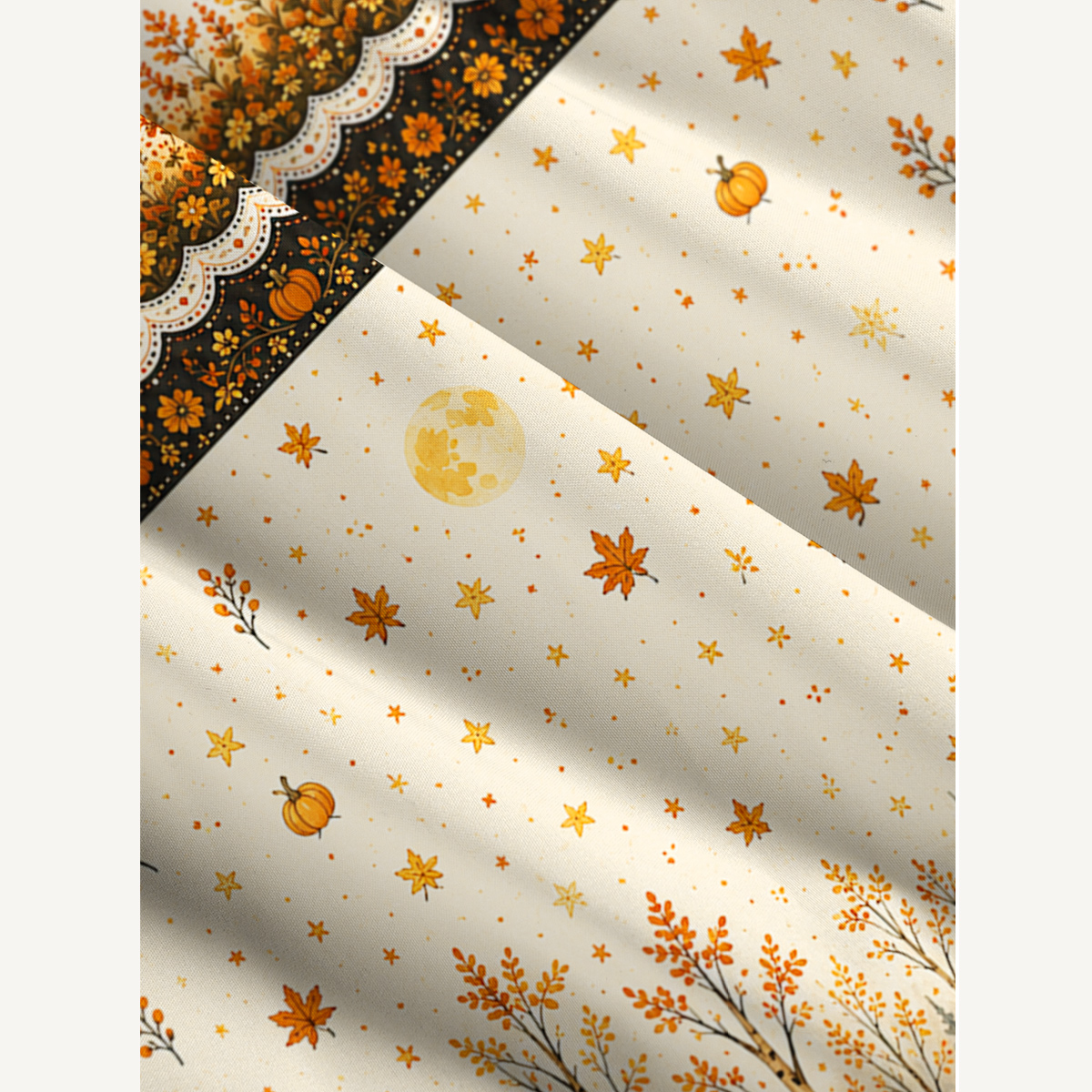 Autumn Ghost Pumpkin Forest Strap Maxi Dress With Pockets