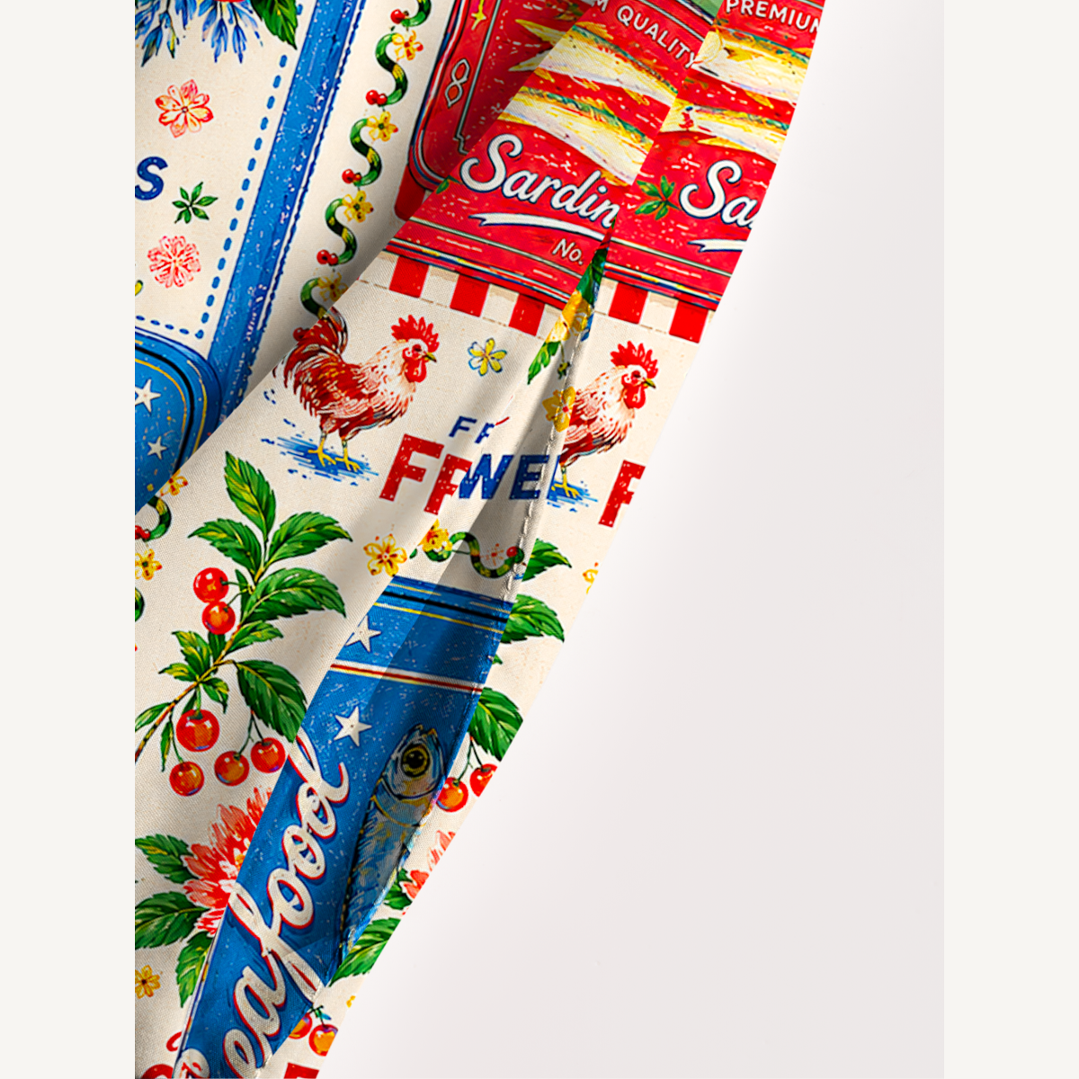 Fruits, Flowers & Fish Feast Wide Straps Maxi Dress With Pockets