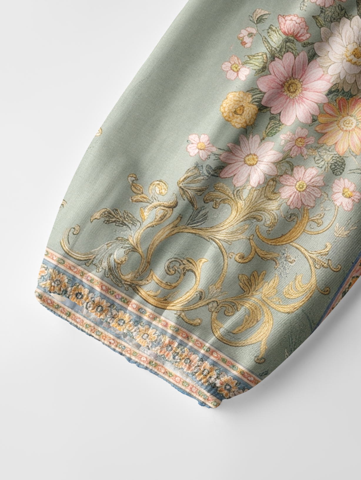 Van Gogh Bouquet of Flowers in a Vase Long Sleeve Tie‑Neck Blouse
