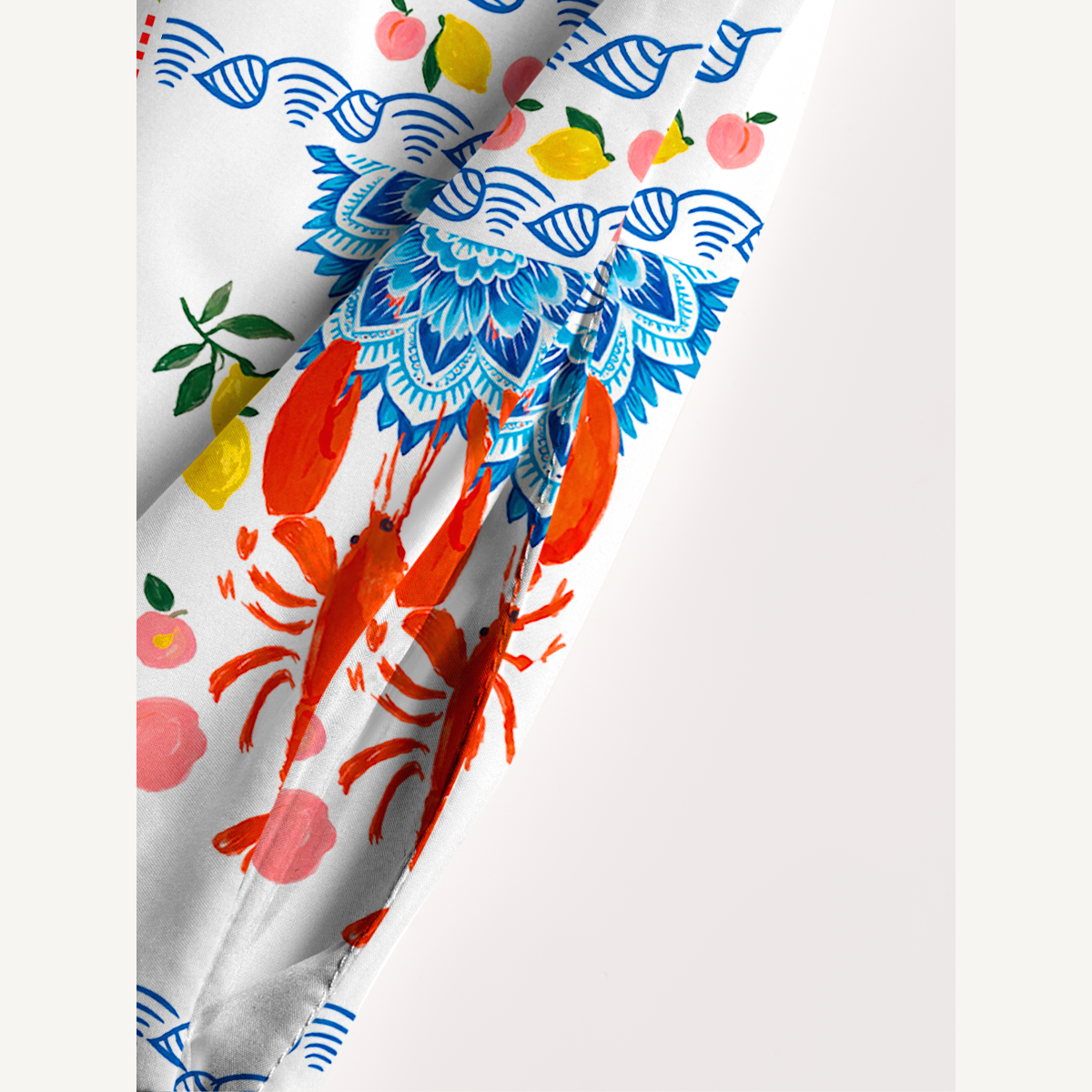 Lobster & Lemon Wide Straps Maxi Dress With Pockets