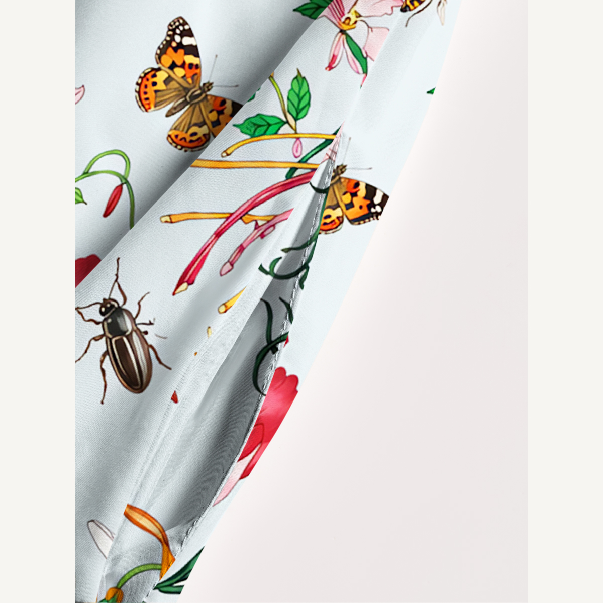 Botanical Wildflower & Insect Garden Strap Maxi Dress With Pockets