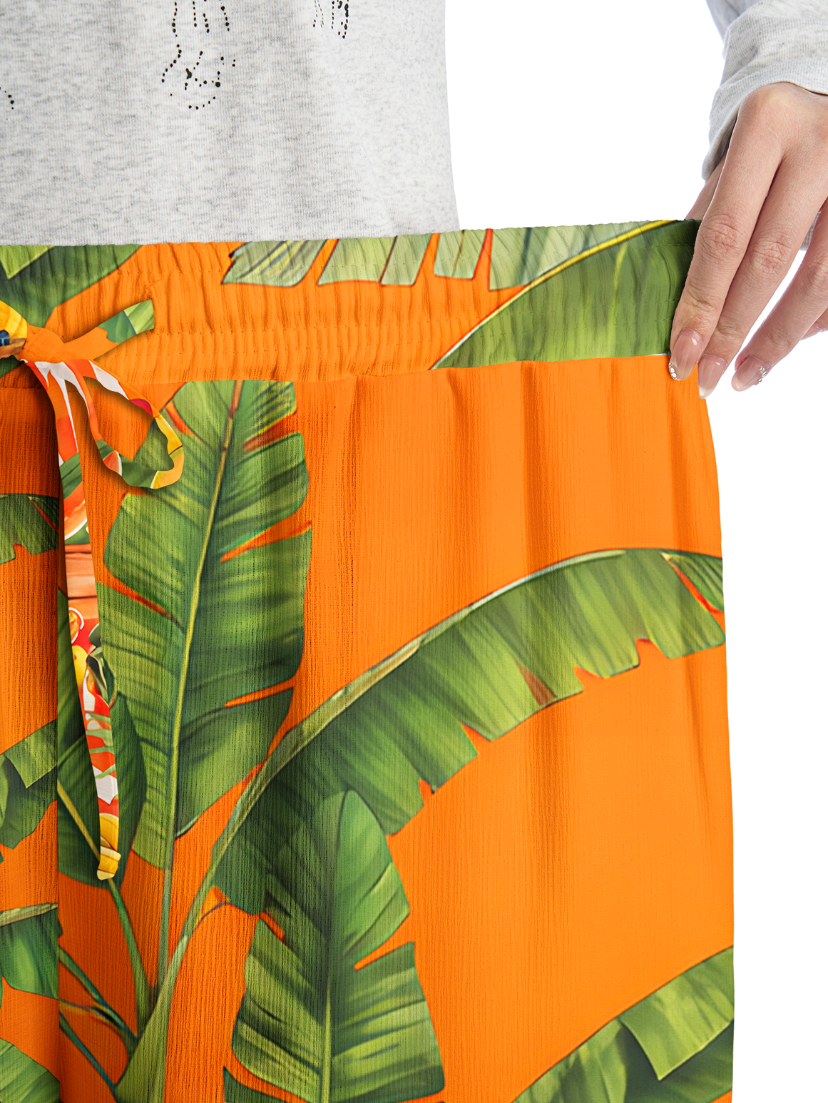Tropical Parrot Fruit Feast Summer Trousers