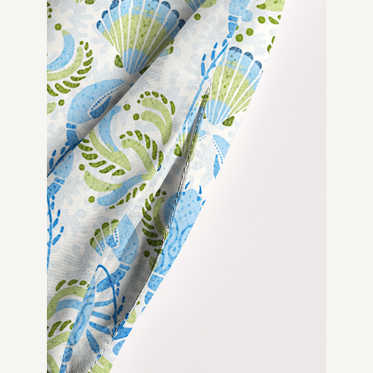 Lobster & Seashell Flower Print Strap Maxi Dress With Pockets