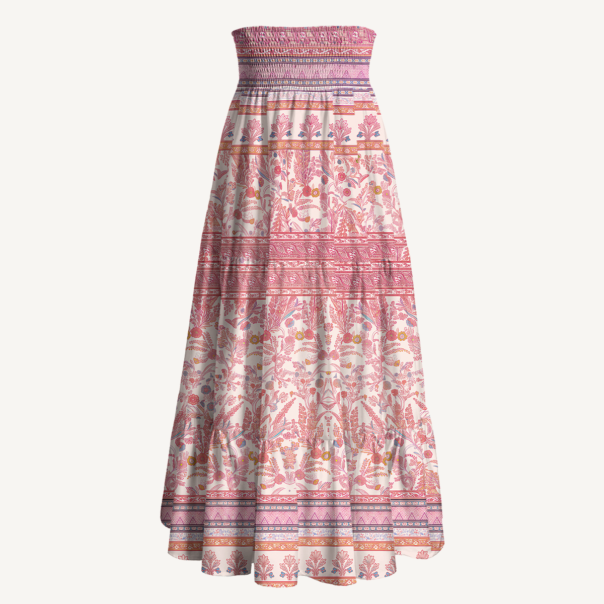 Rosewood Vintage Garden Print Convertible Maxi Skirt & Strapless Dress