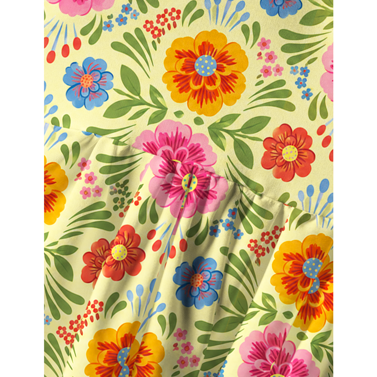 Mexico Flowers Print Mini Dress For Women