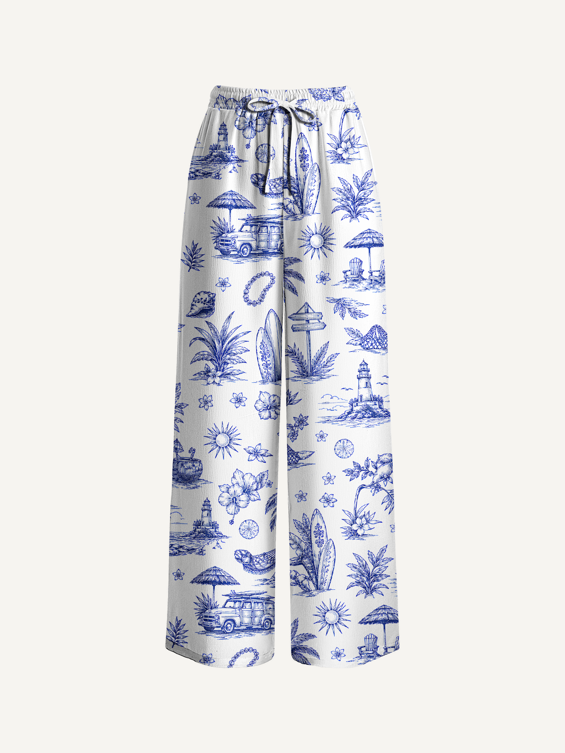 Island Holiday Toile Summer Trousers