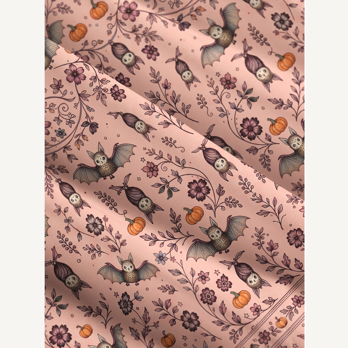 Halloween Bat Pumpkin Floral Strap Maxi Dress With Pockets