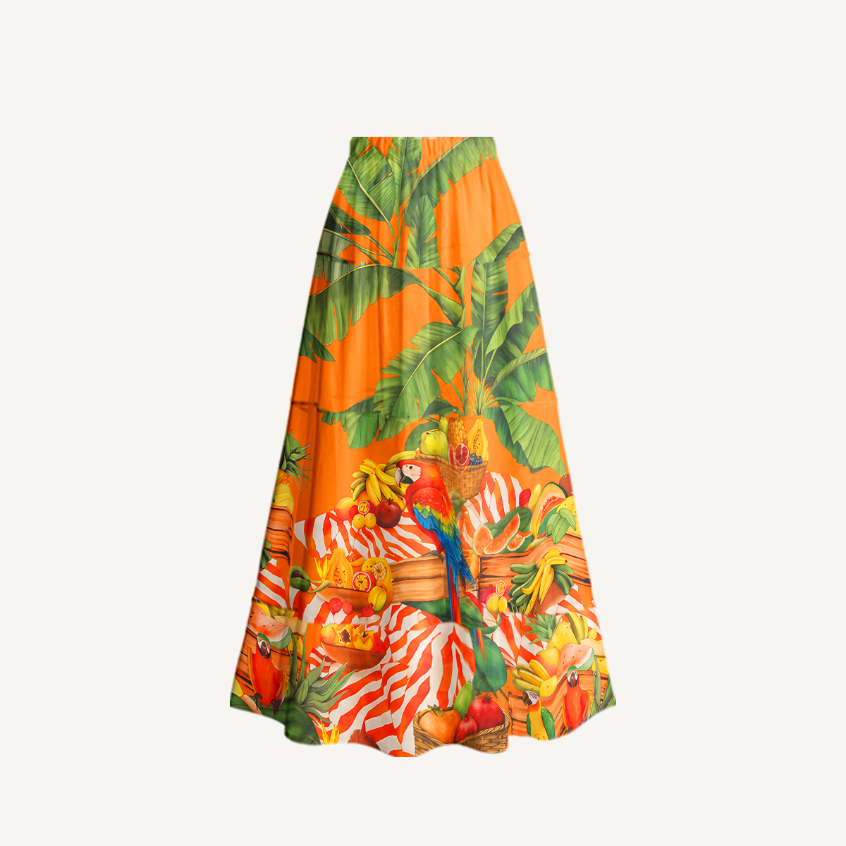 Tropical Parrot Fruit Feast V Neck Swimwear For Women