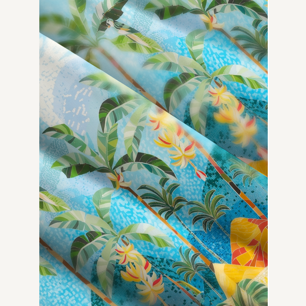 Rainforest Palm Tree Wide Straps Maxi Dress With Pockets