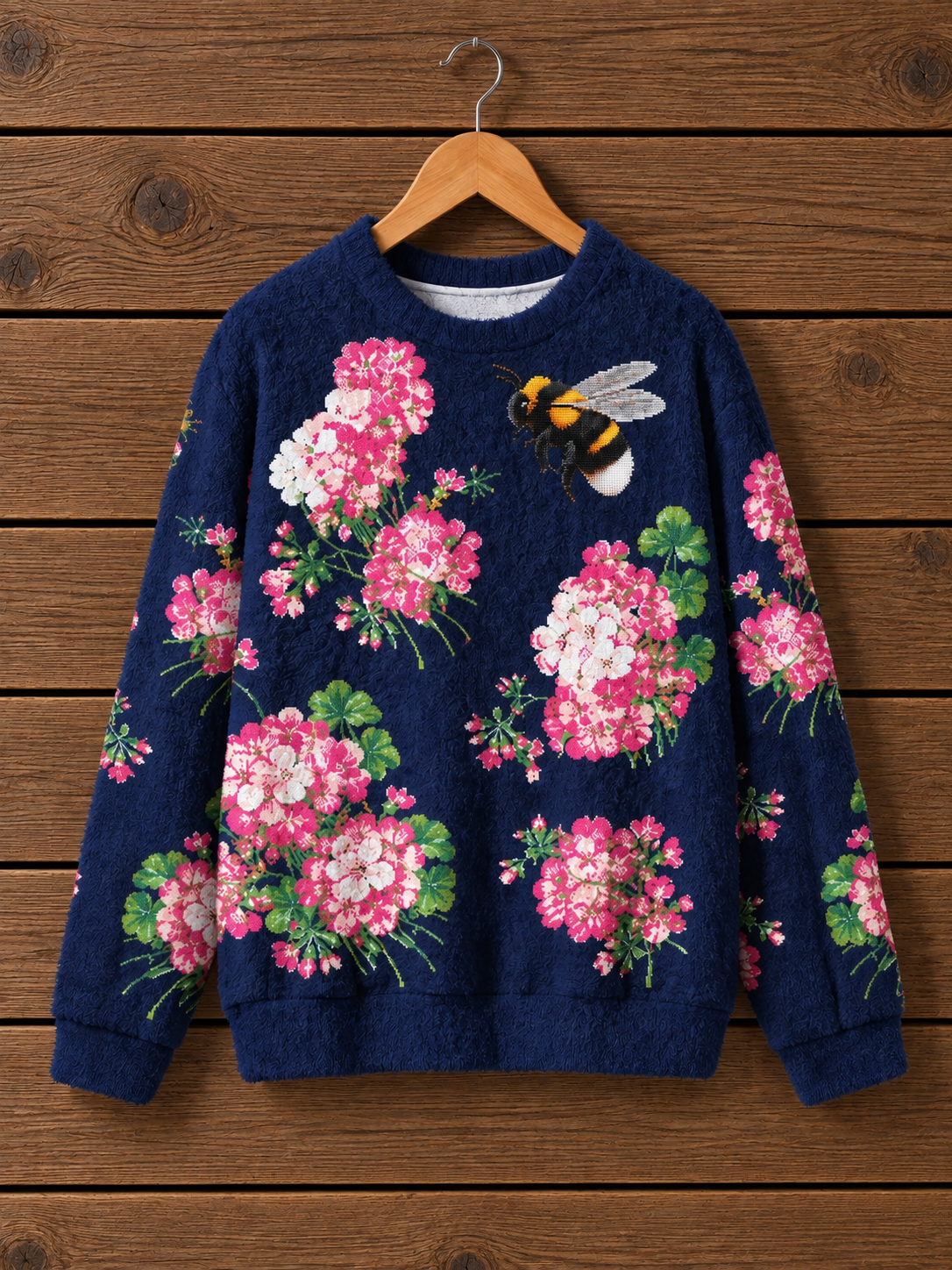 Bumblebee & Geranium Garden Crewneck Sweater