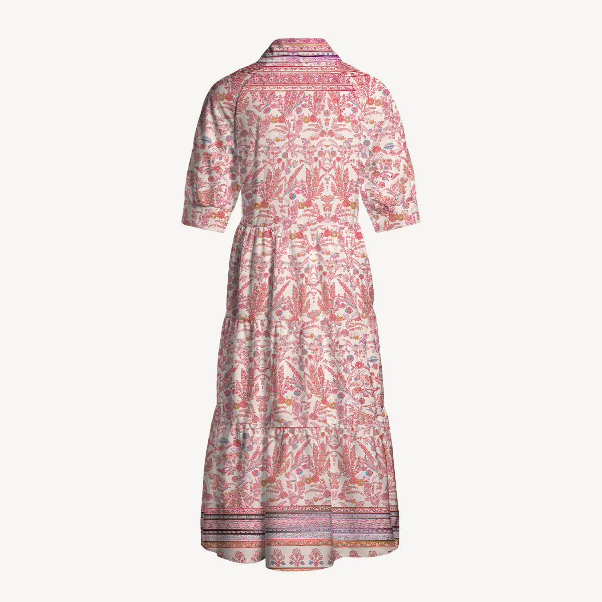 Rosewood Vintage Garden Elbow-Length Sleeve Summer Dress With Pockets