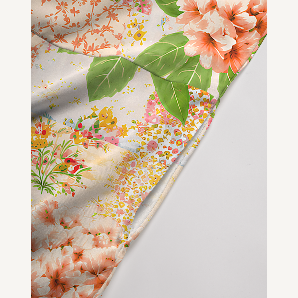 Vintage Cottage Garden Quilt Womens Jumpsuit With Pockets
