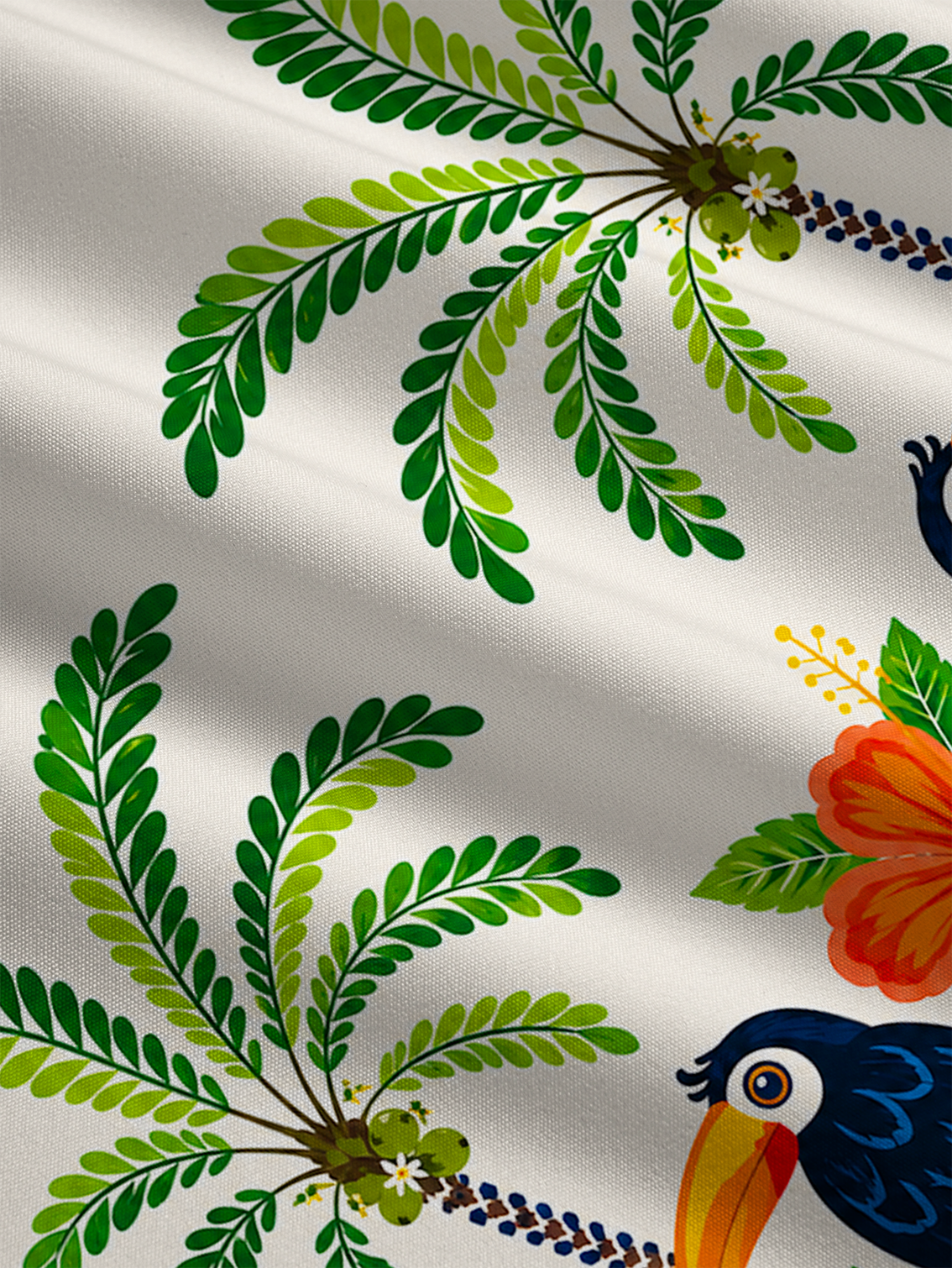 Vibrant Tropical Toucan Bow Strap Maxi Dress