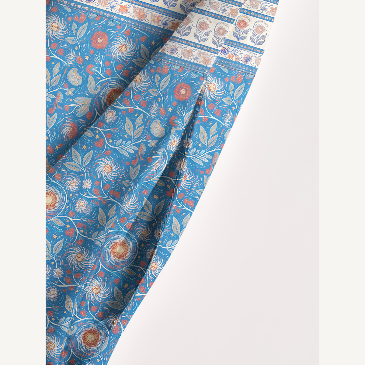 Starry Night Swirl Floral Boho Strap Maxi Summer Dress With Pockets