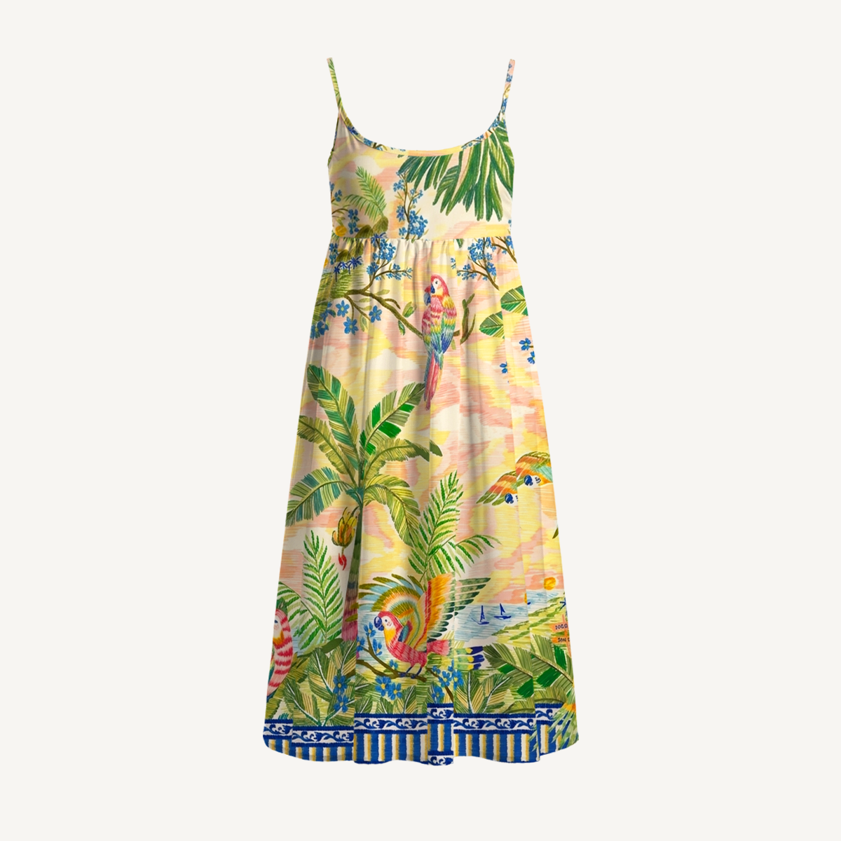 Parrot Bay Sunrise Print Mini Dress For Women