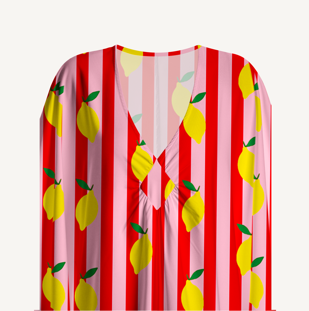 Citrus Stripe Kimono Sleeve Kaftan Dress