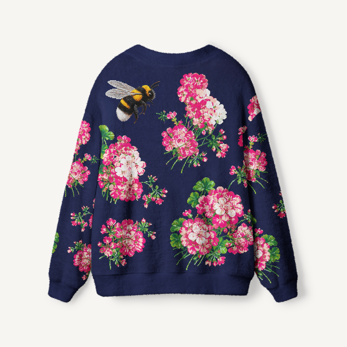 Bumblebee & Geranium Garden Cardigan Sweaters