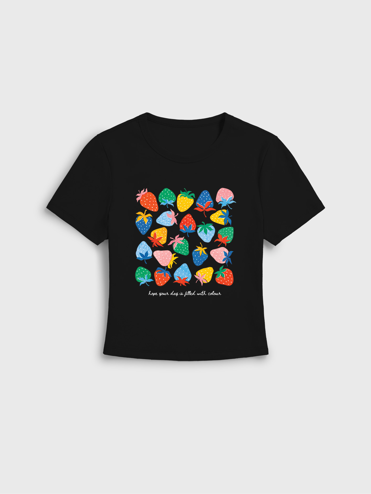 Colorful Strawberry Cotton Baby Tee