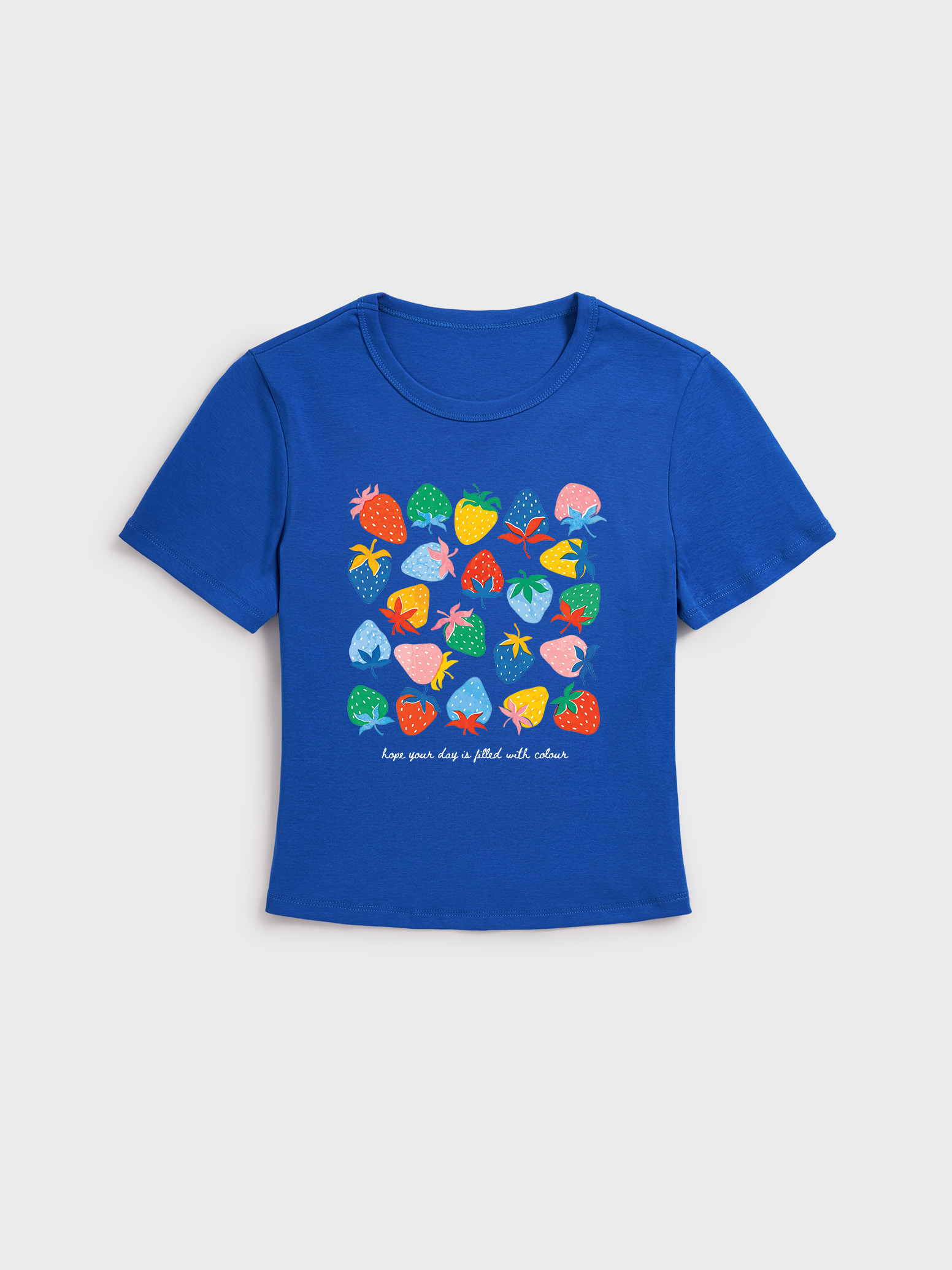 Colorful Strawberry Cotton Baby Tee
