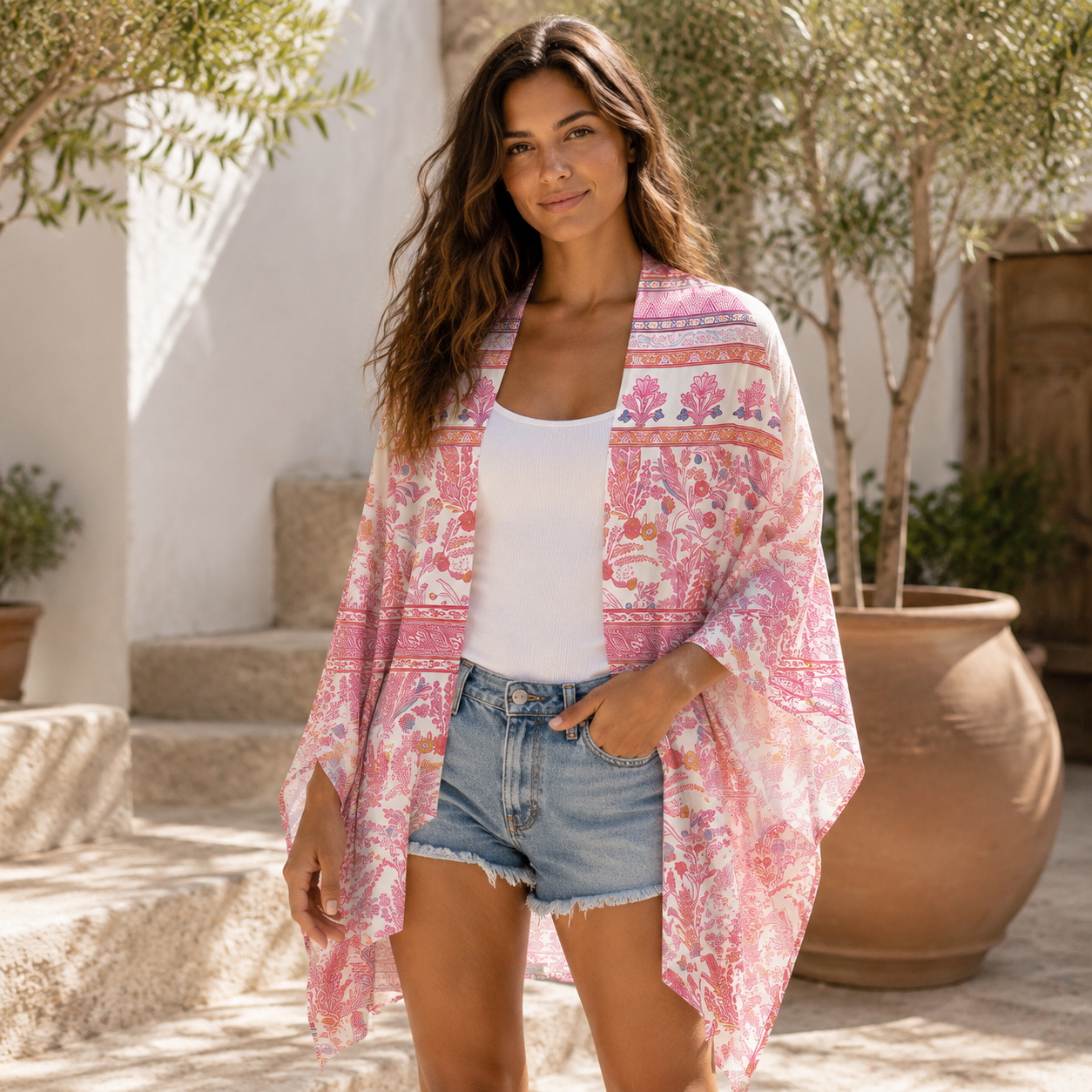 Rosewood Vintage Garden Print Kimono Wrap