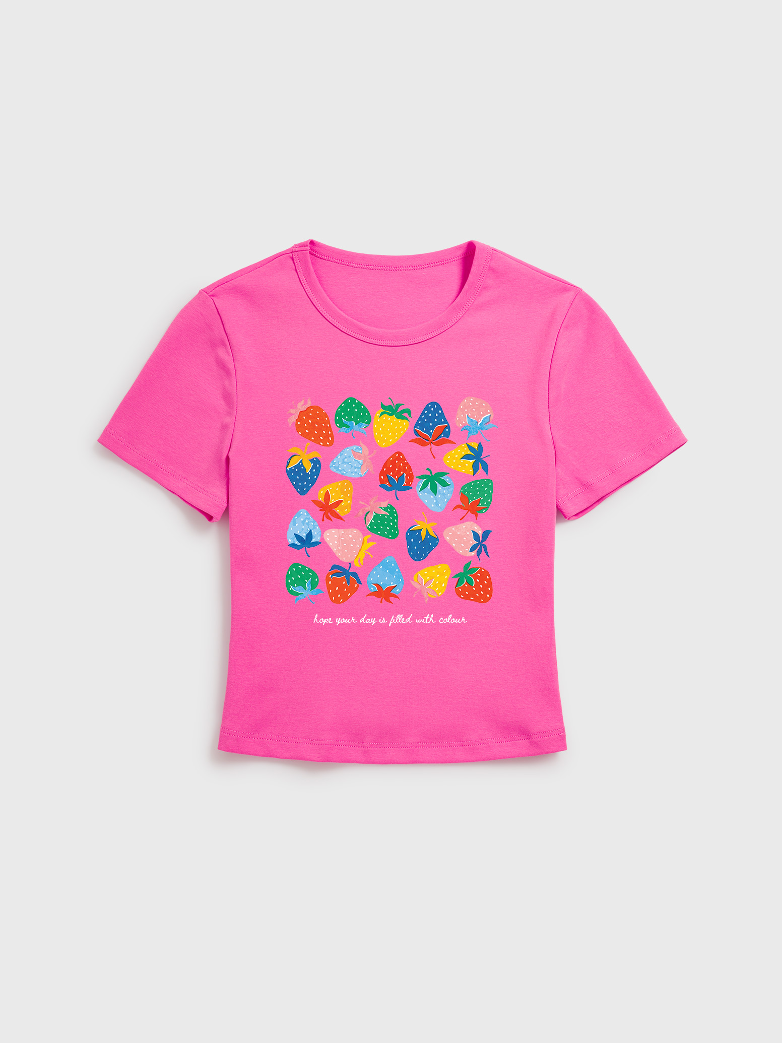 Colorful Strawberry Cotton Baby Tee