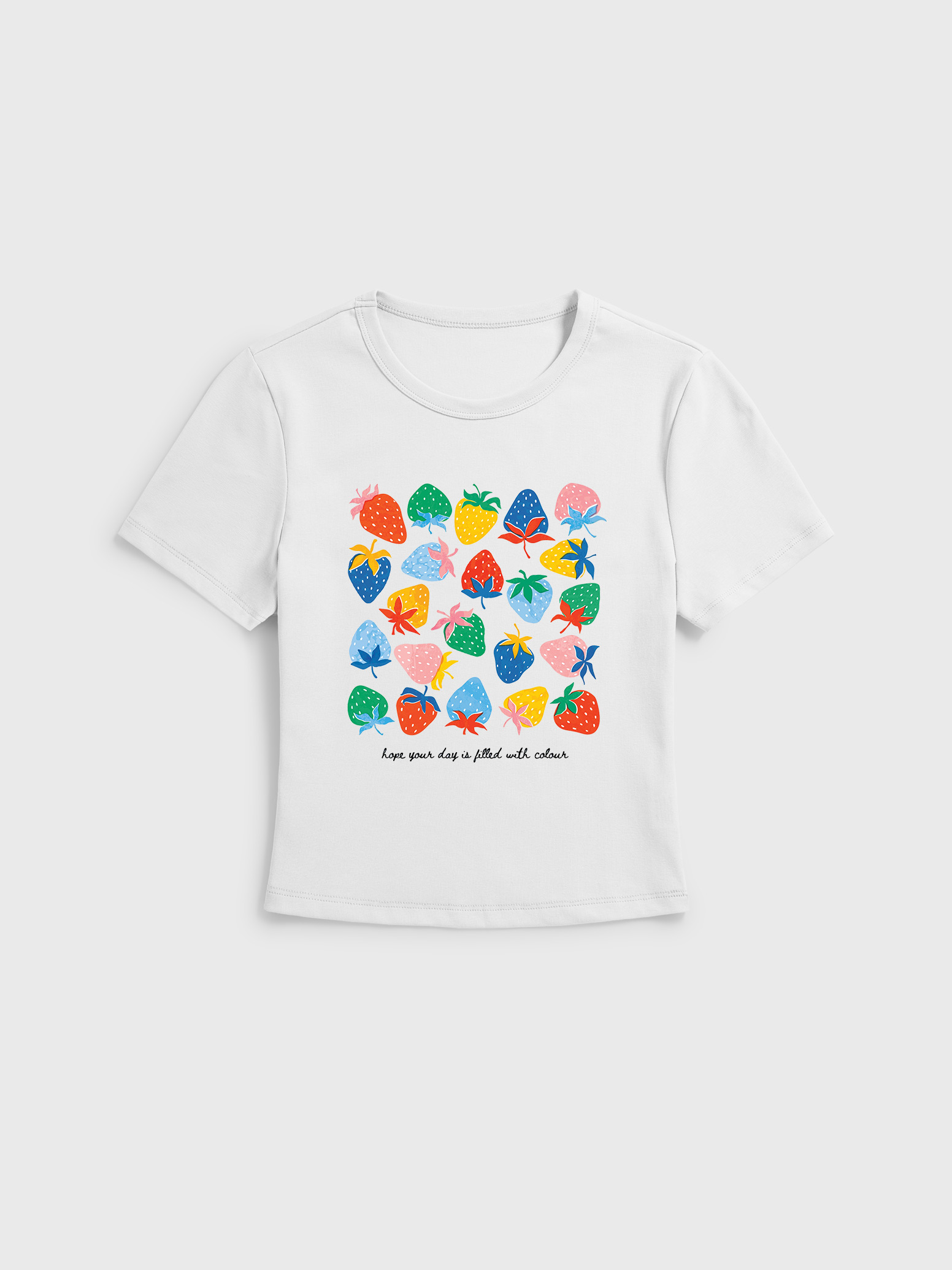 Colorful Strawberry Cotton Baby Tee