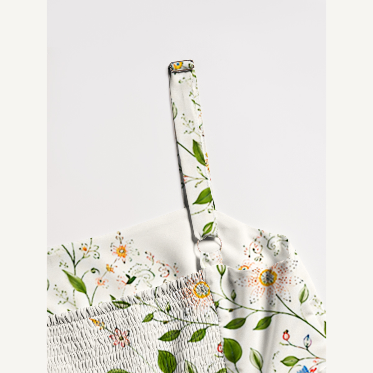 Boho Folk Floral Garden Print Strap Maxi Dress With Pockets