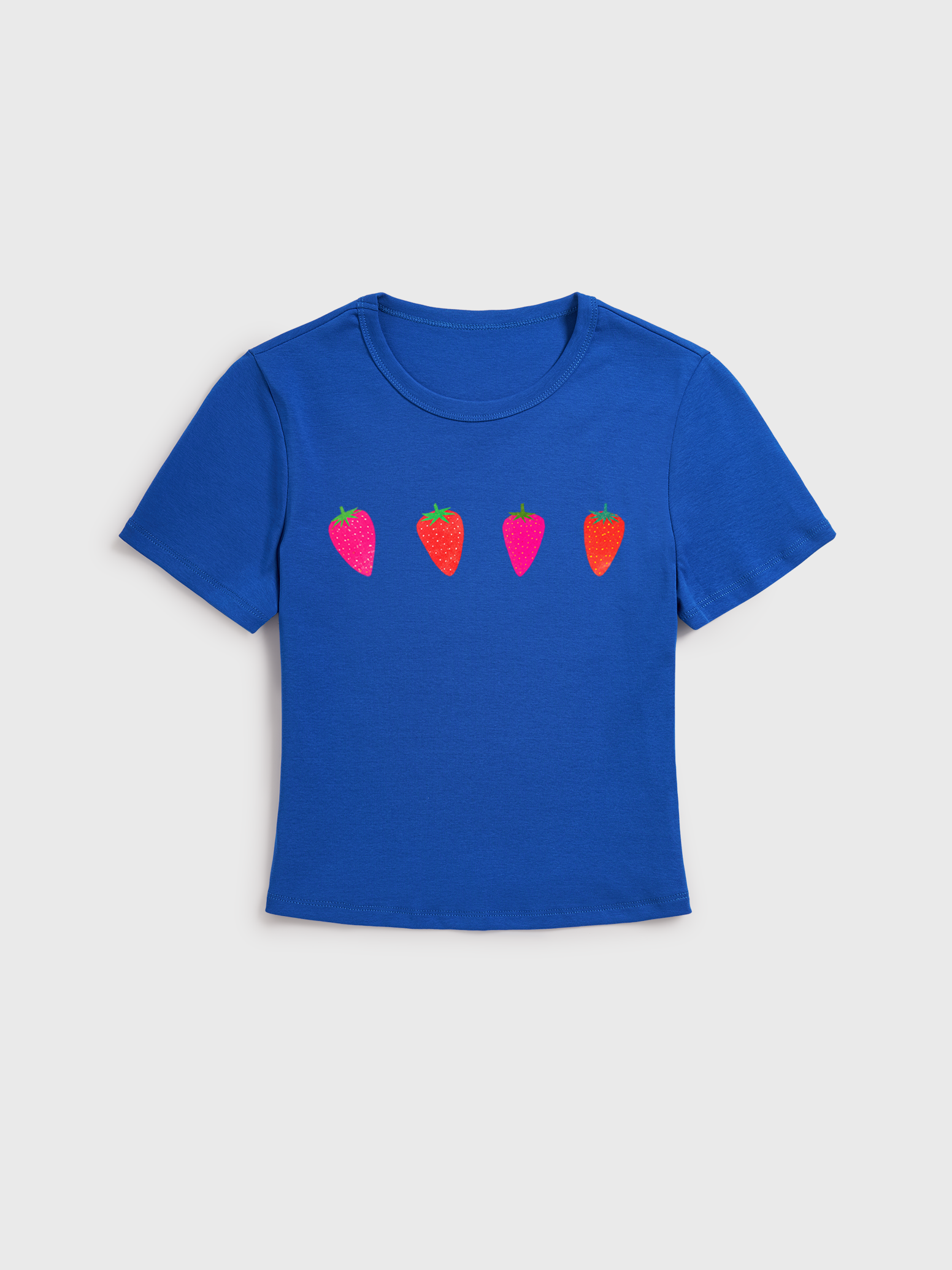 Strawberry print Baby Tee Womens