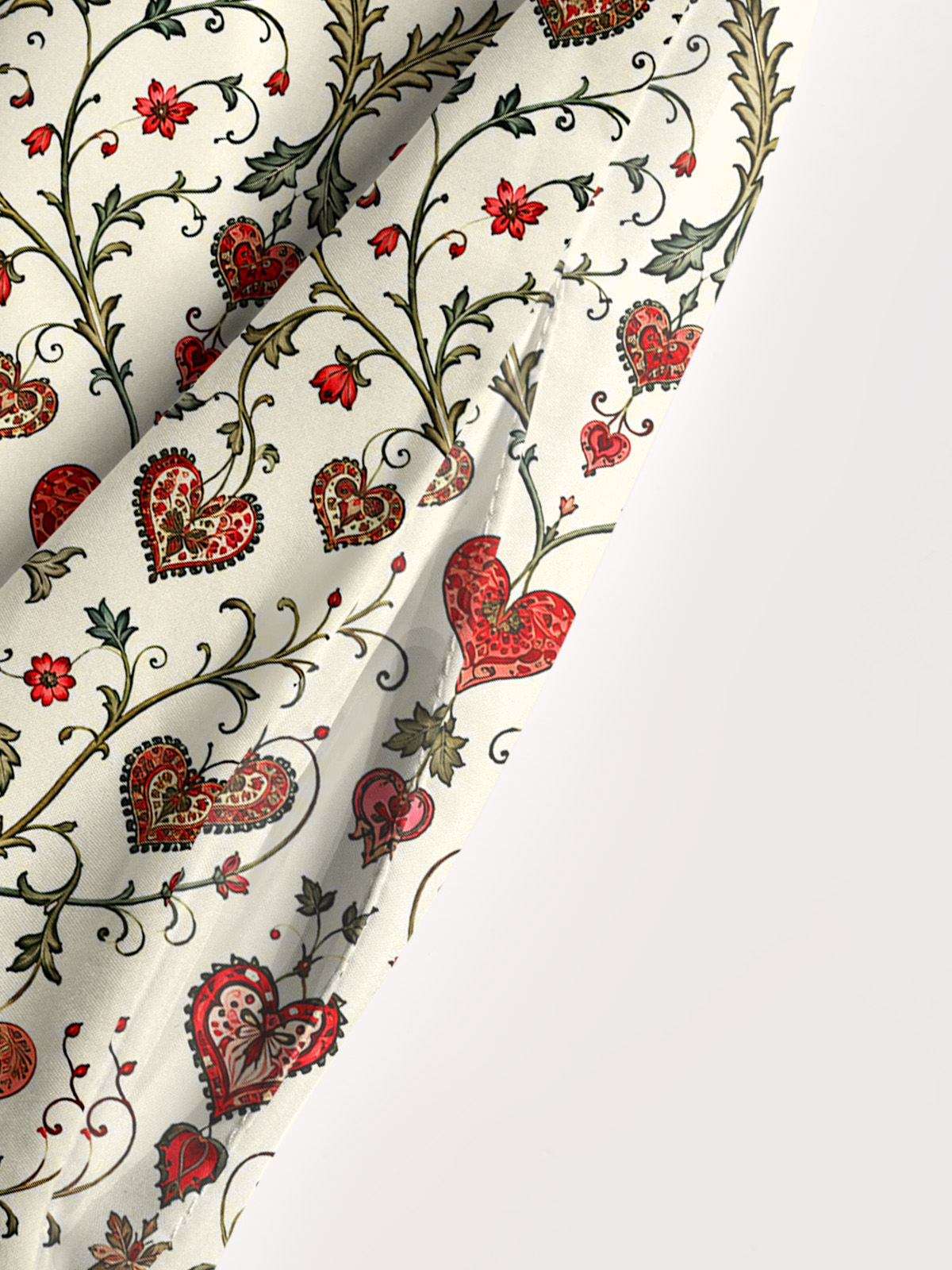 Vintage Romantic Heart Pattern Strap Maxi Dress With Pockets