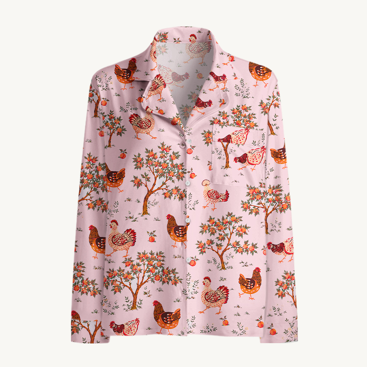 Country Chicken & Orchard Long Sleeves Pajama Sets