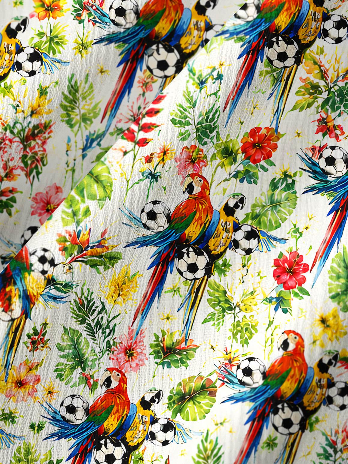 Tropical Parrot Football Garden Wide Leg Tie Waist Pants With Pockets