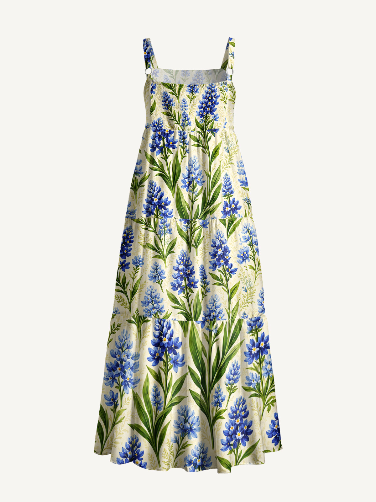Royal Blue Lupine Meadow Strap Maxi Dress With Pockets