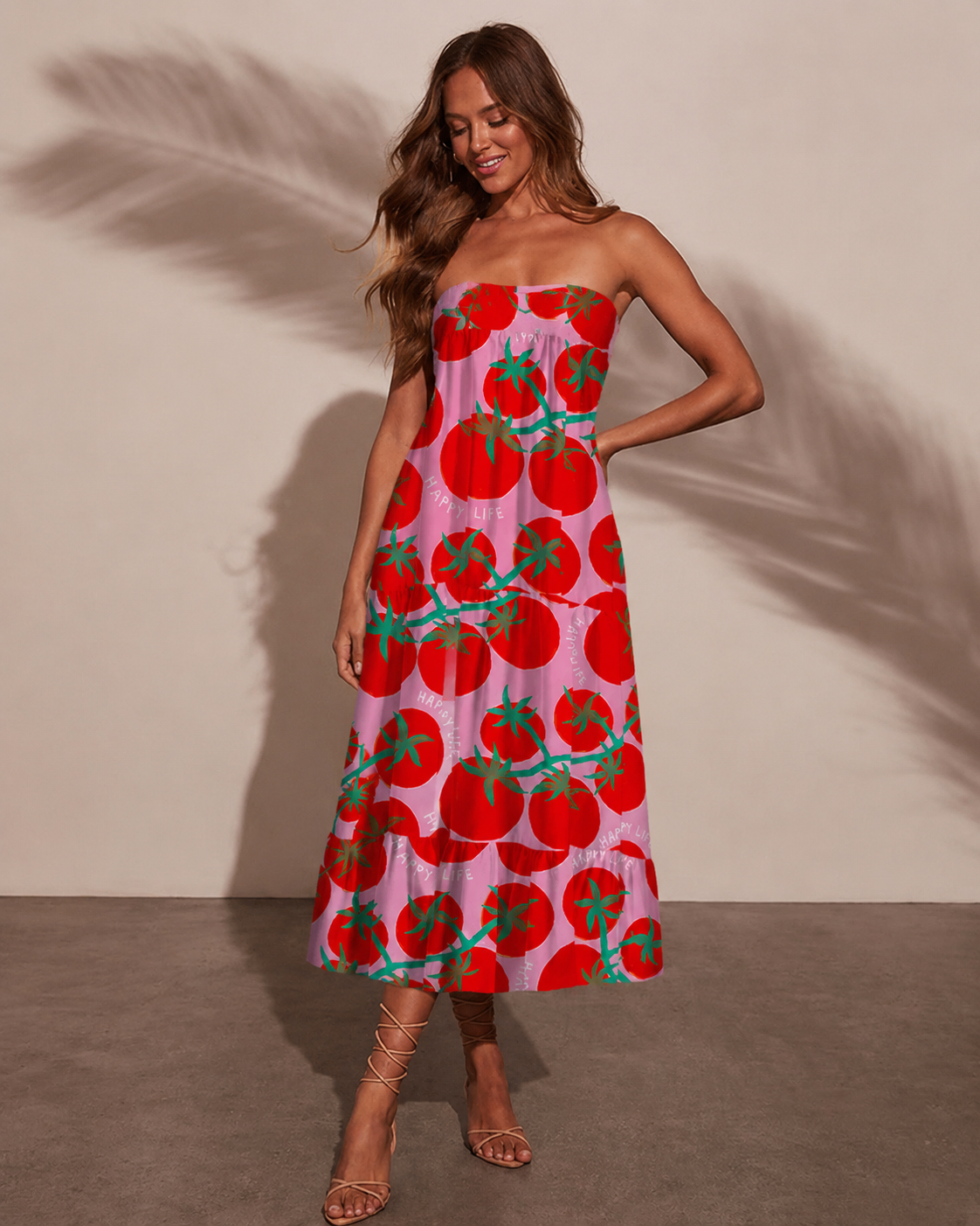 Tomato Garden Delight Summer Maxi Skirt