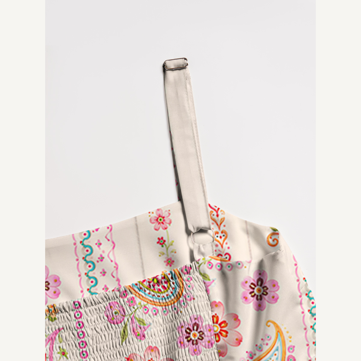 Boho Paisley Floral Strap Maxi Dress With Pockets
