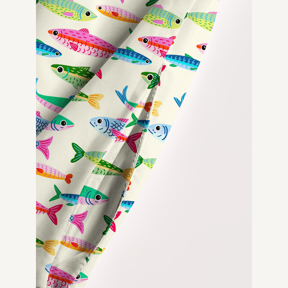 Bright Sardine Print Wide Straps Maxi Dress With Pockets
