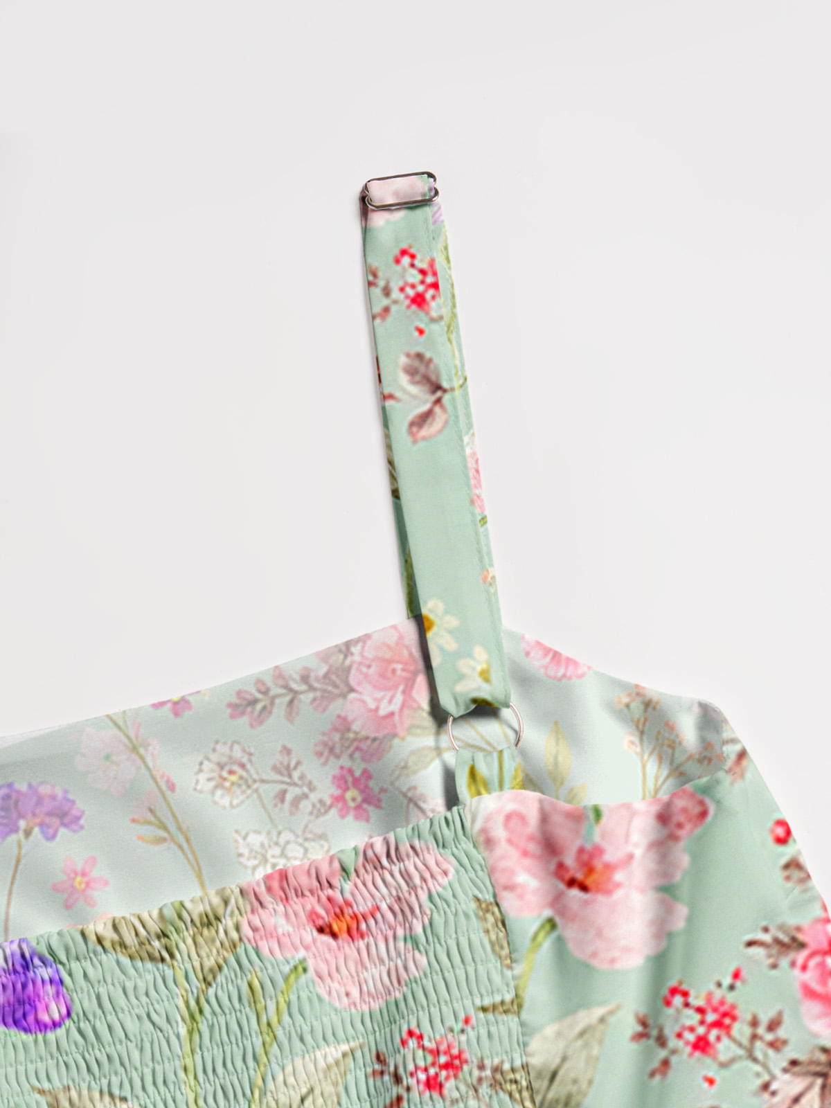 Sage Green Watercolor Meadow Strap Maxi Dress With Pockets