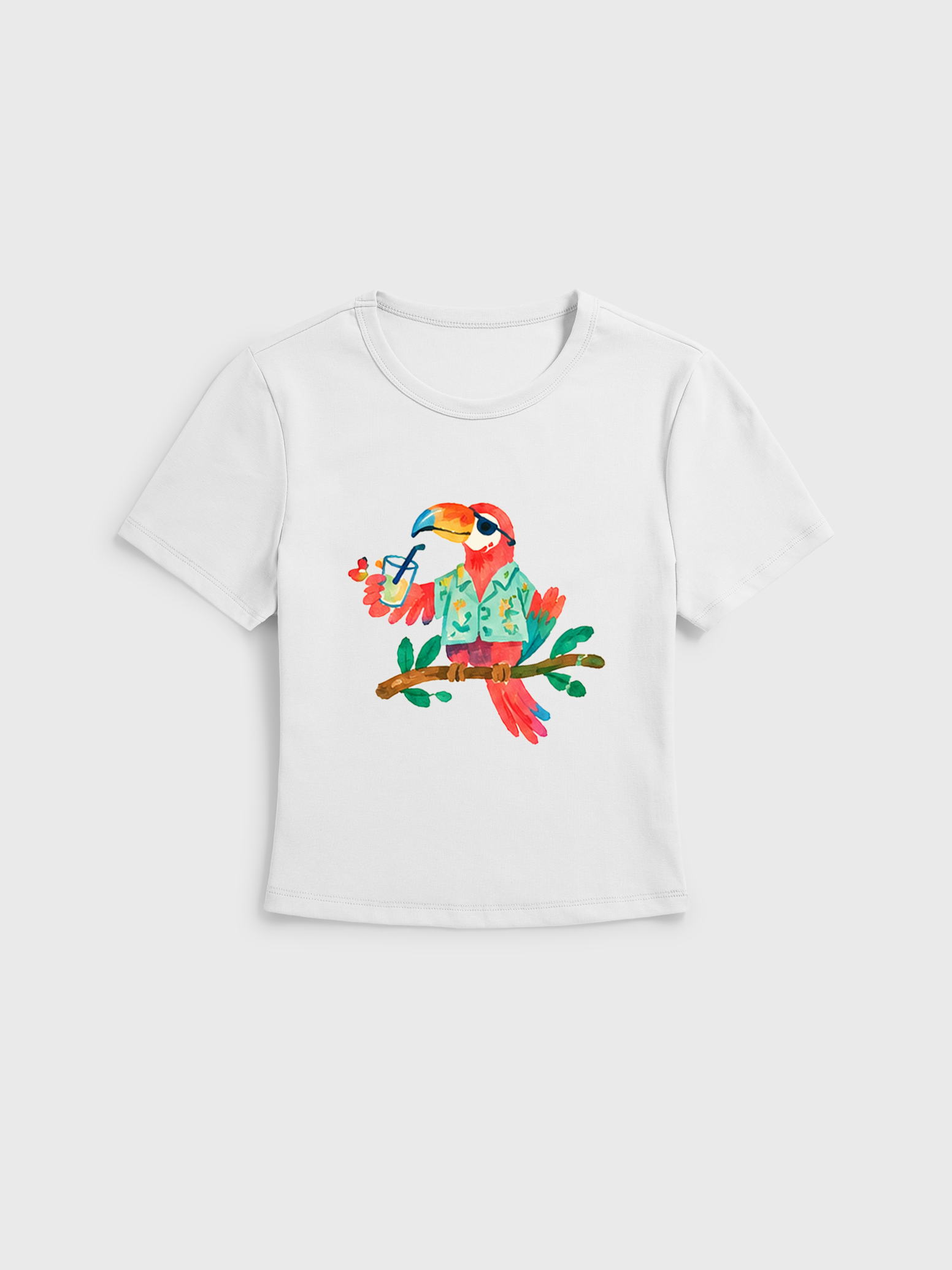 Rainbow Escape Print Crew Neck Cotton Tee