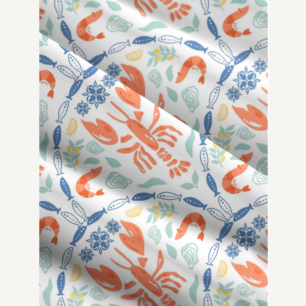 Lobster Print Coastal Sea Life Strap Maxi Dress With Pockets